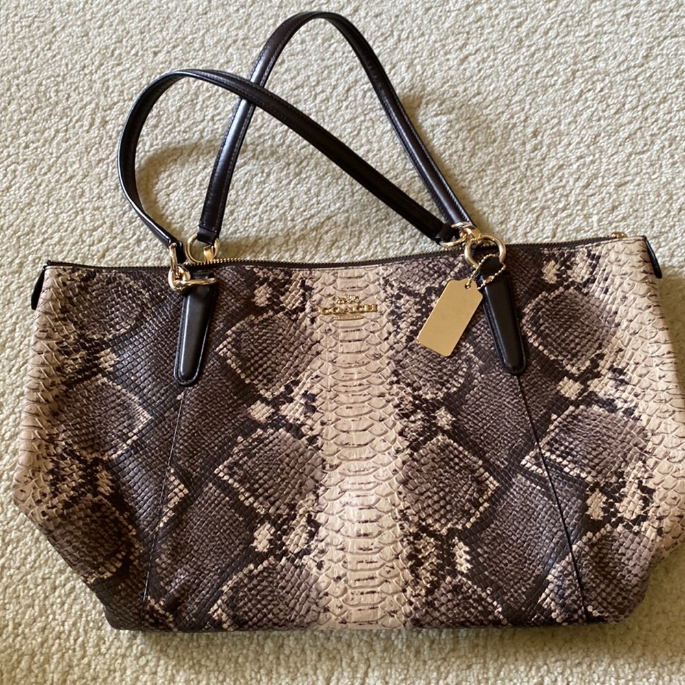 Authentic Coach Snake Pattern Tote